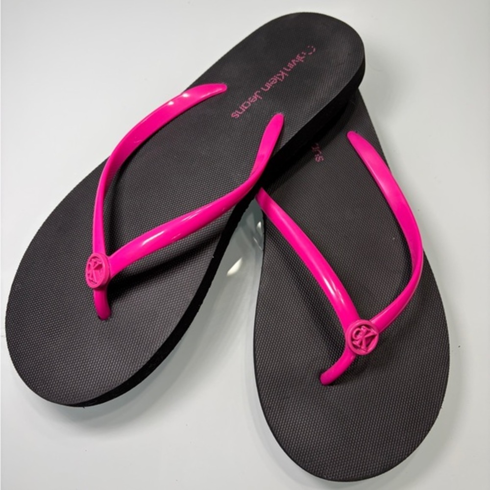Calvin Klein Black and Pink Sandals